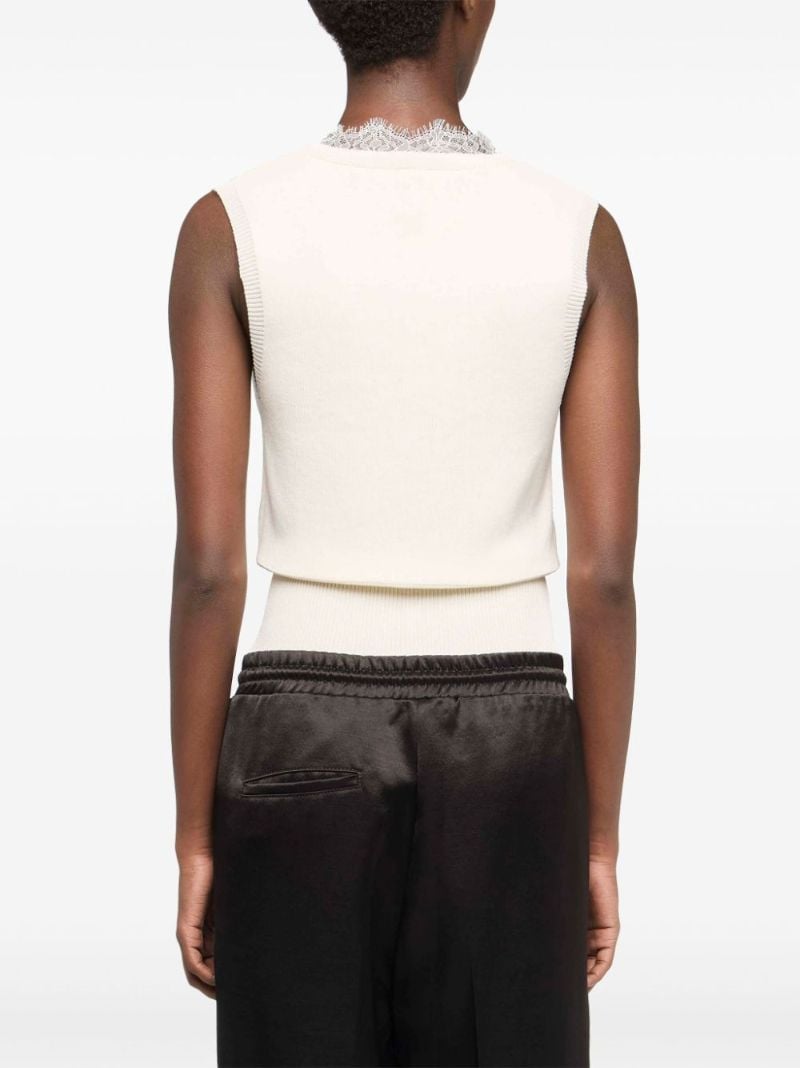 Lace-trim Knit Top