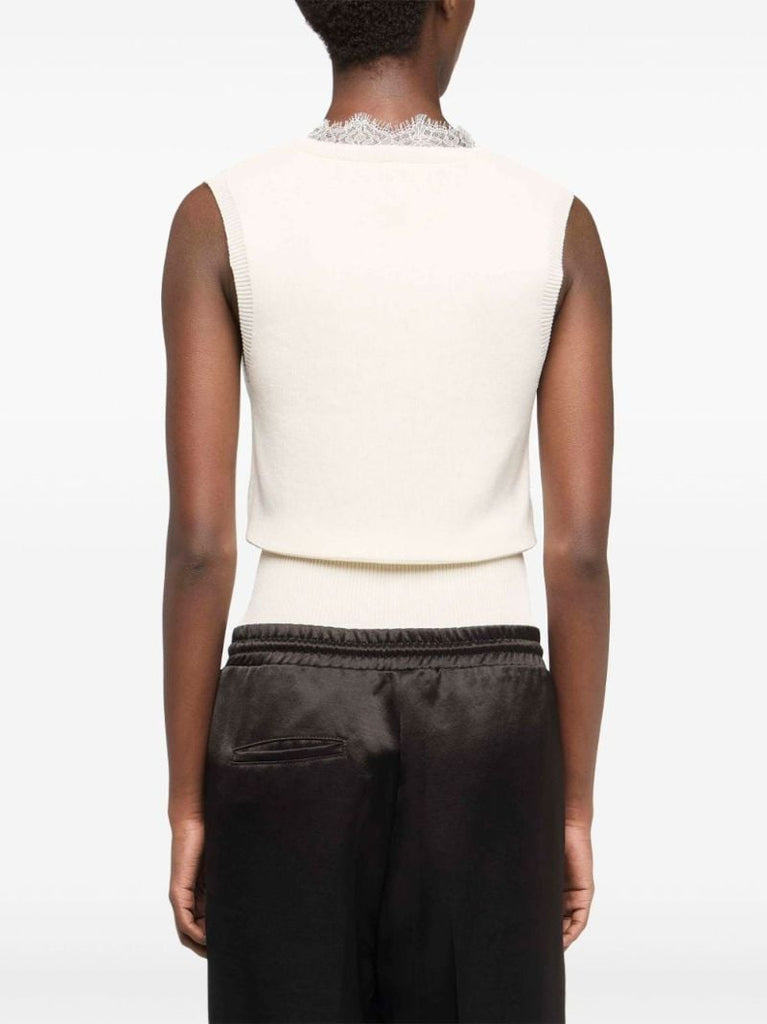 Lace-trim Knit Top