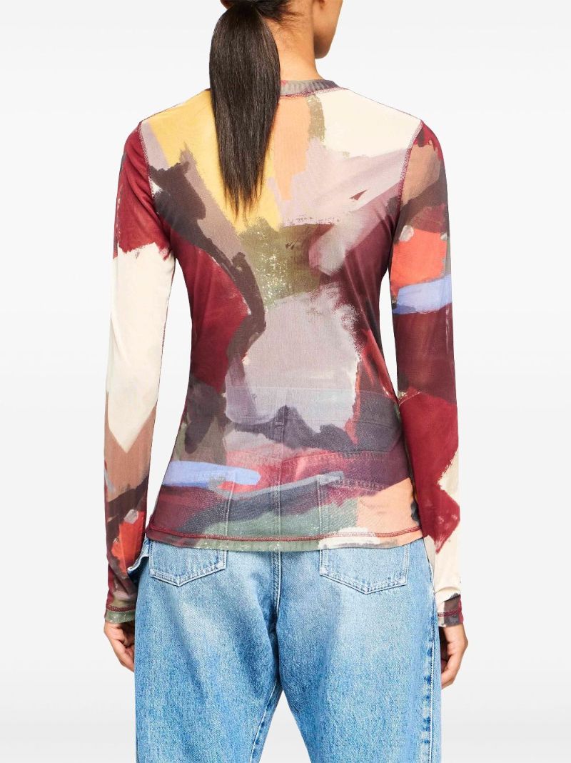Abstract-print T-shirt