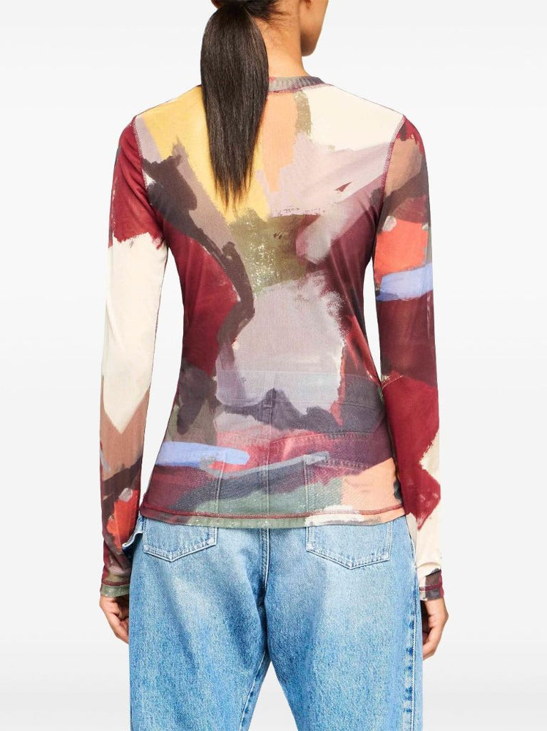 Abstract-print T-shirt
