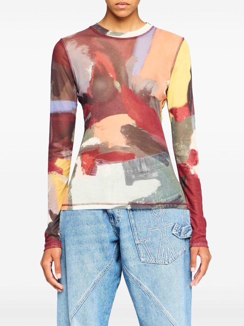 Abstract-print T-shirt