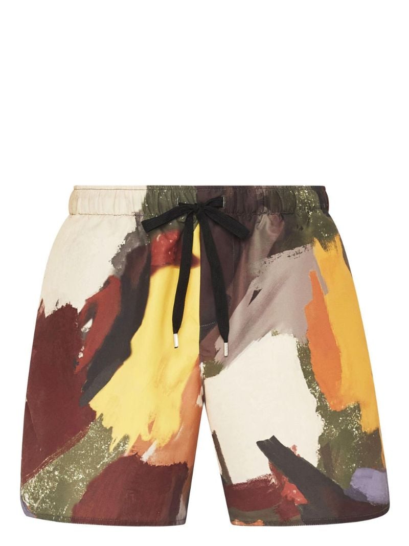 Abstract-print Swim Shorts