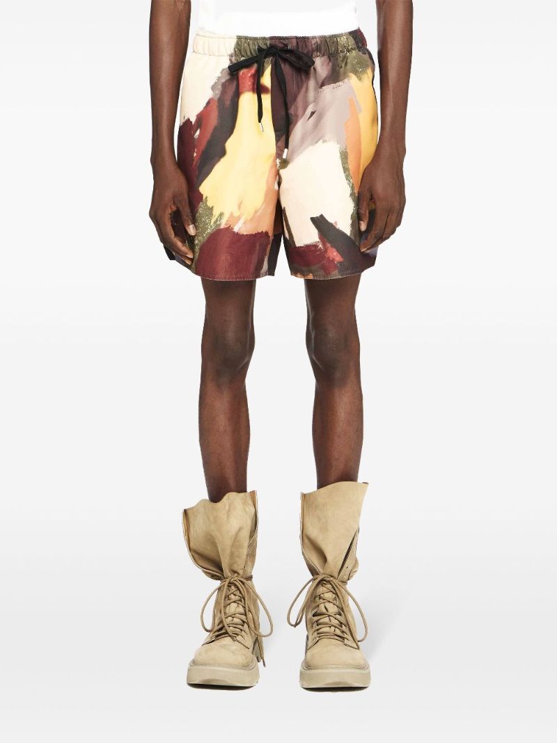 Abstract-print Swim Shorts