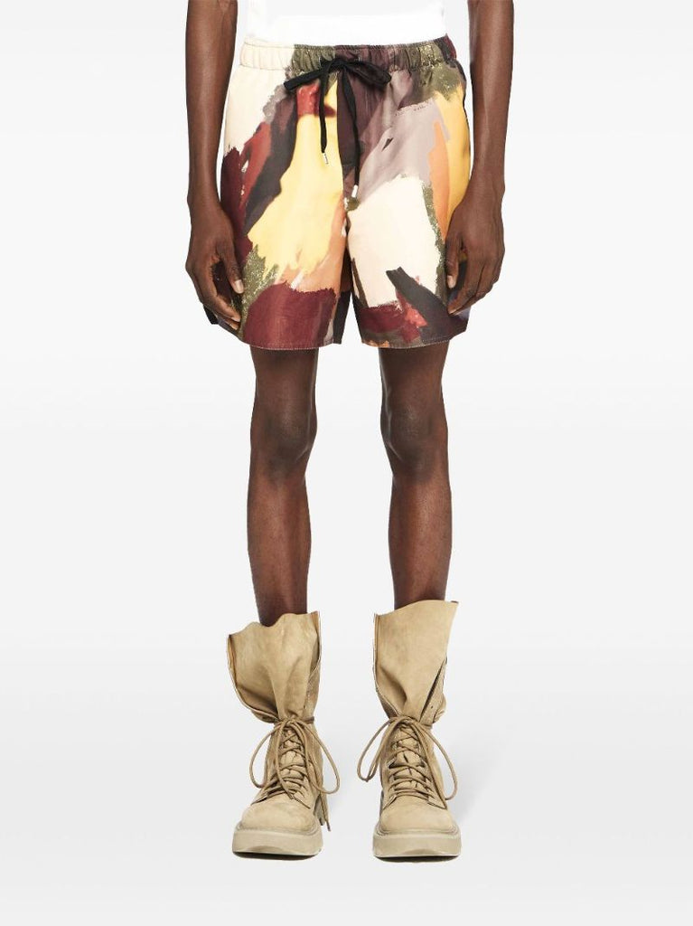 Abstract-print Swim Shorts