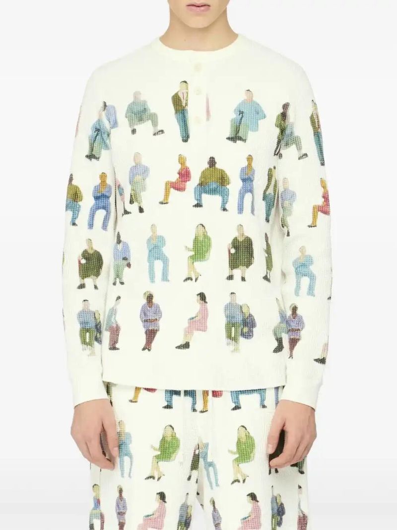 White Waffle-knit Sweater