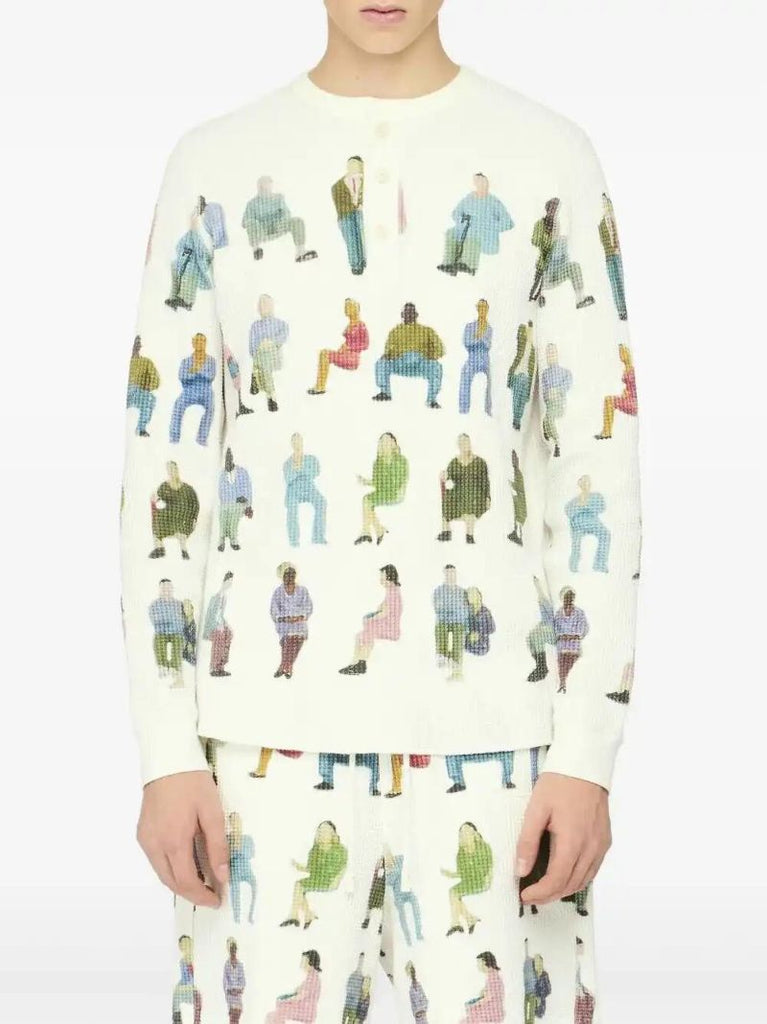 White Waffle-knit Sweater