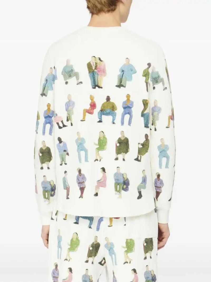 White Waffle-knit Sweater