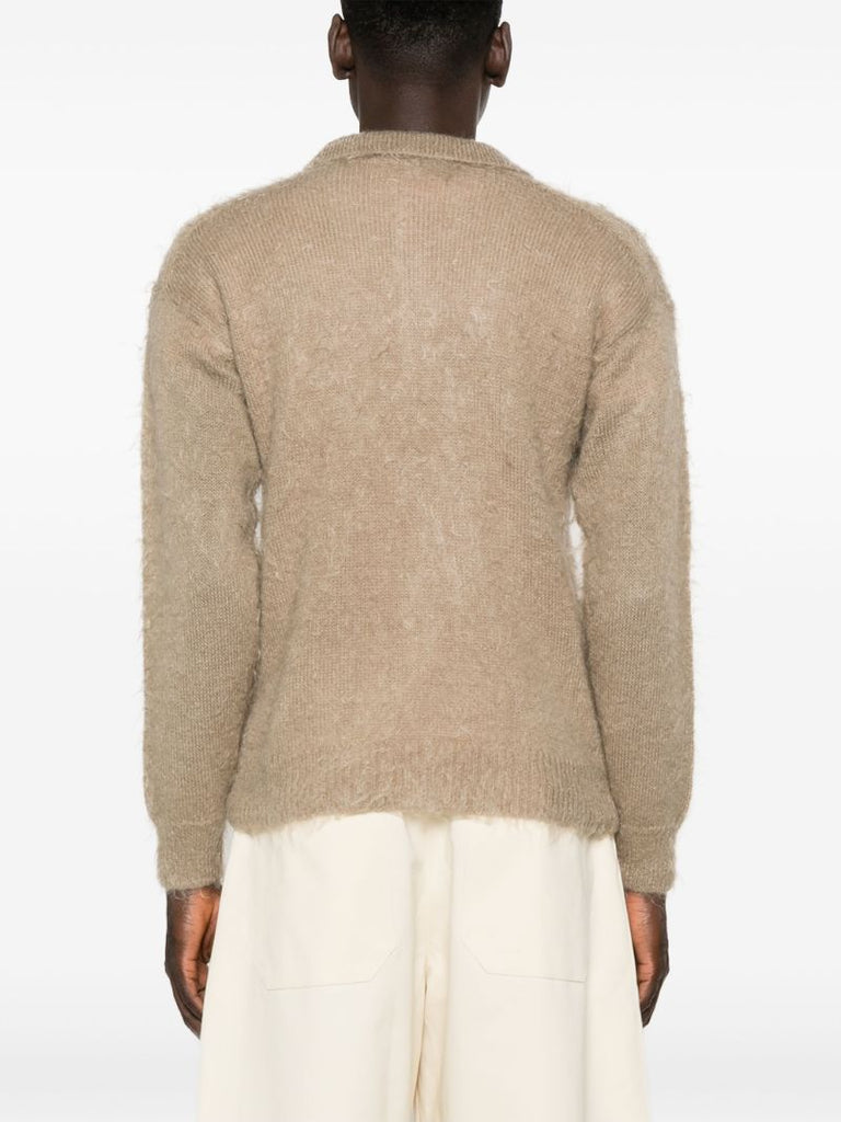 Brushed Super Kid Mohair Polo Sweater