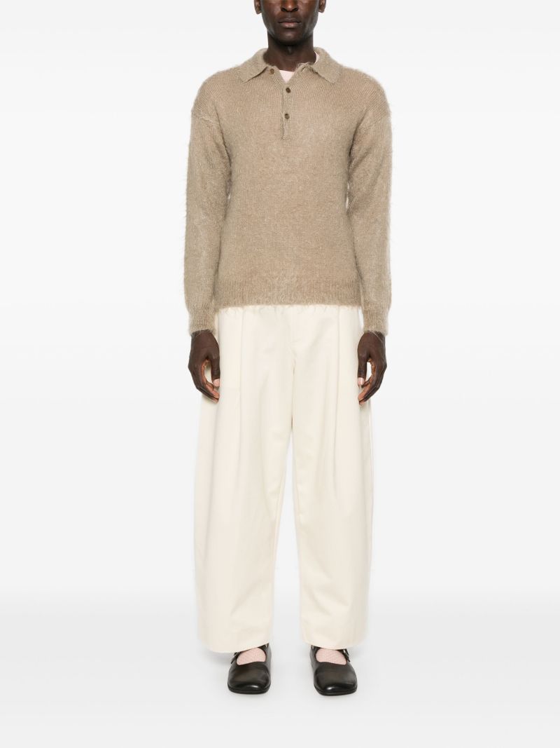 Brushed Super Kid Mohair Polo Sweater