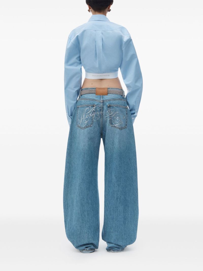 Logo-band Cropped Shirt