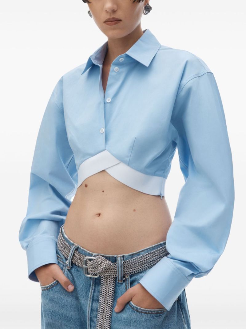 Logo-band Cropped Shirt