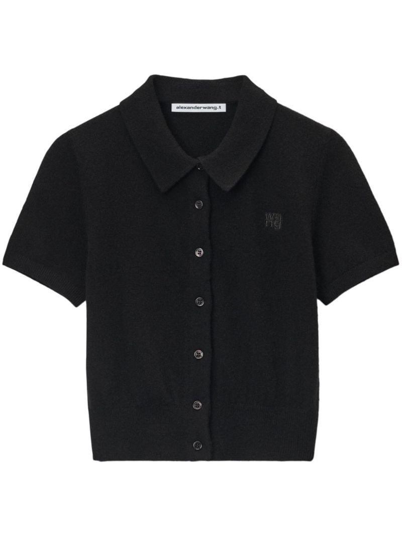 Black Logo-embroidered Cardigan