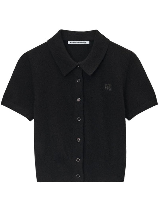 Black Logo-embroidered Cardigan