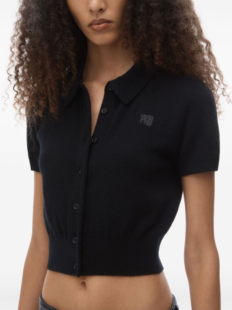 Black Logo-embroidered Cardigan