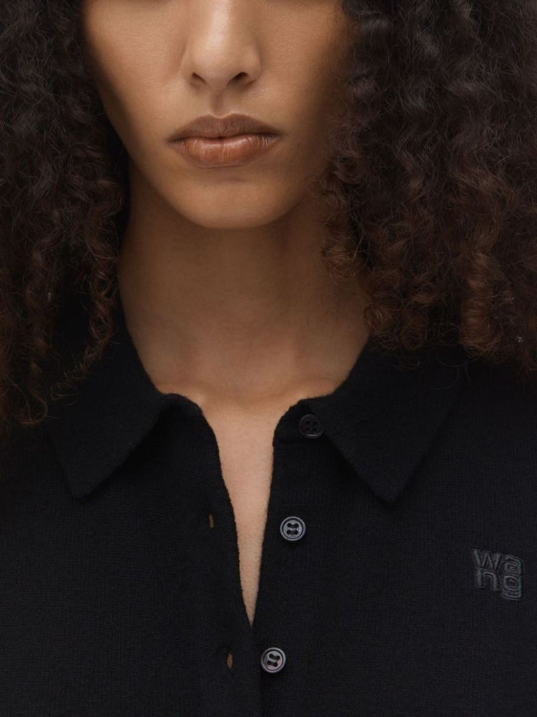 Black Logo-embroidered Cardigan