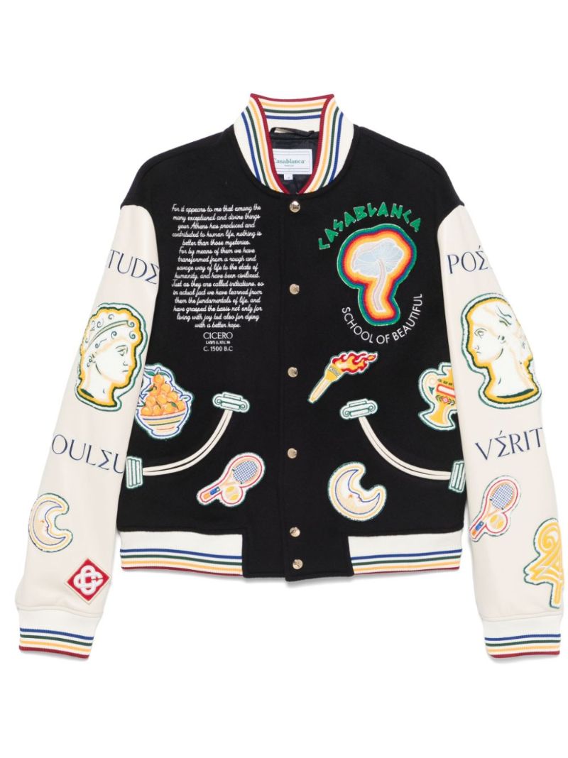 Chenille Patchwork Bomber Jacket
