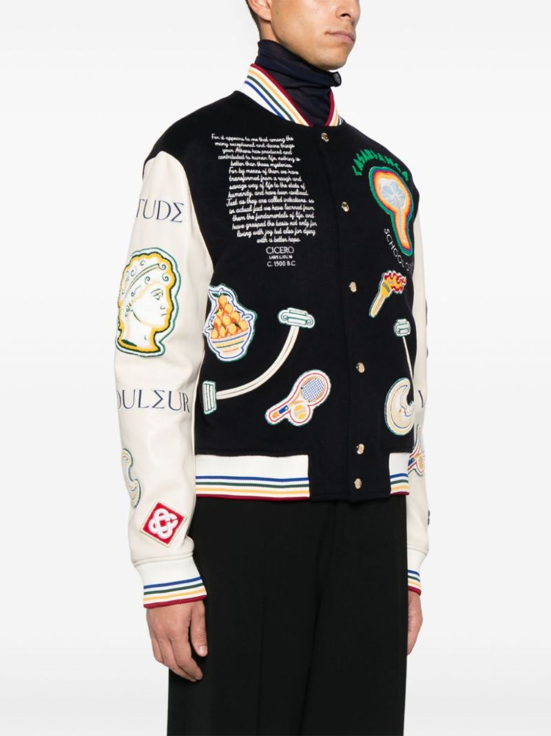 Chenille Patchwork Bomber Jacket