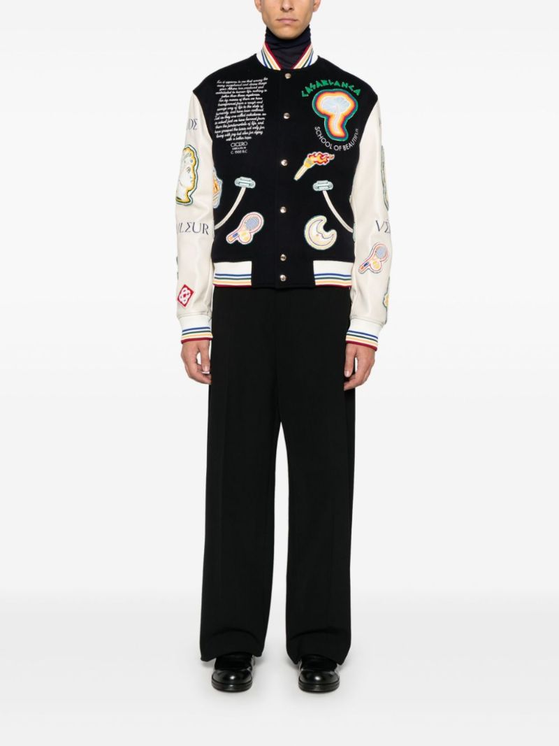 Chenille Patchwork Bomber Jacket