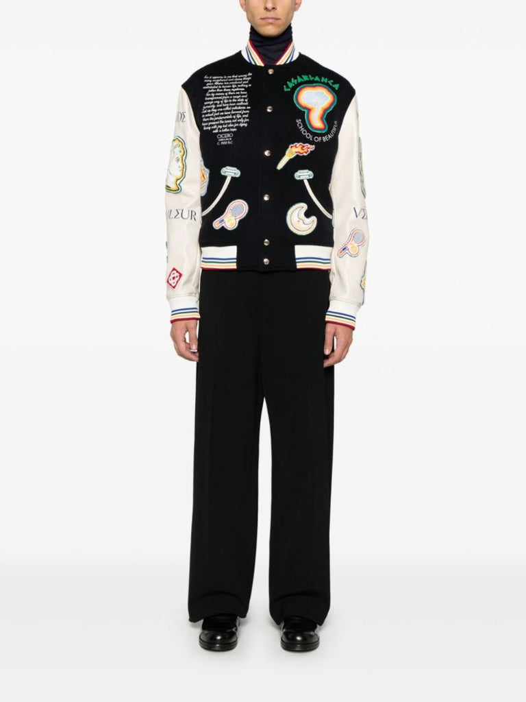Chenille Patchwork Bomber Jacket