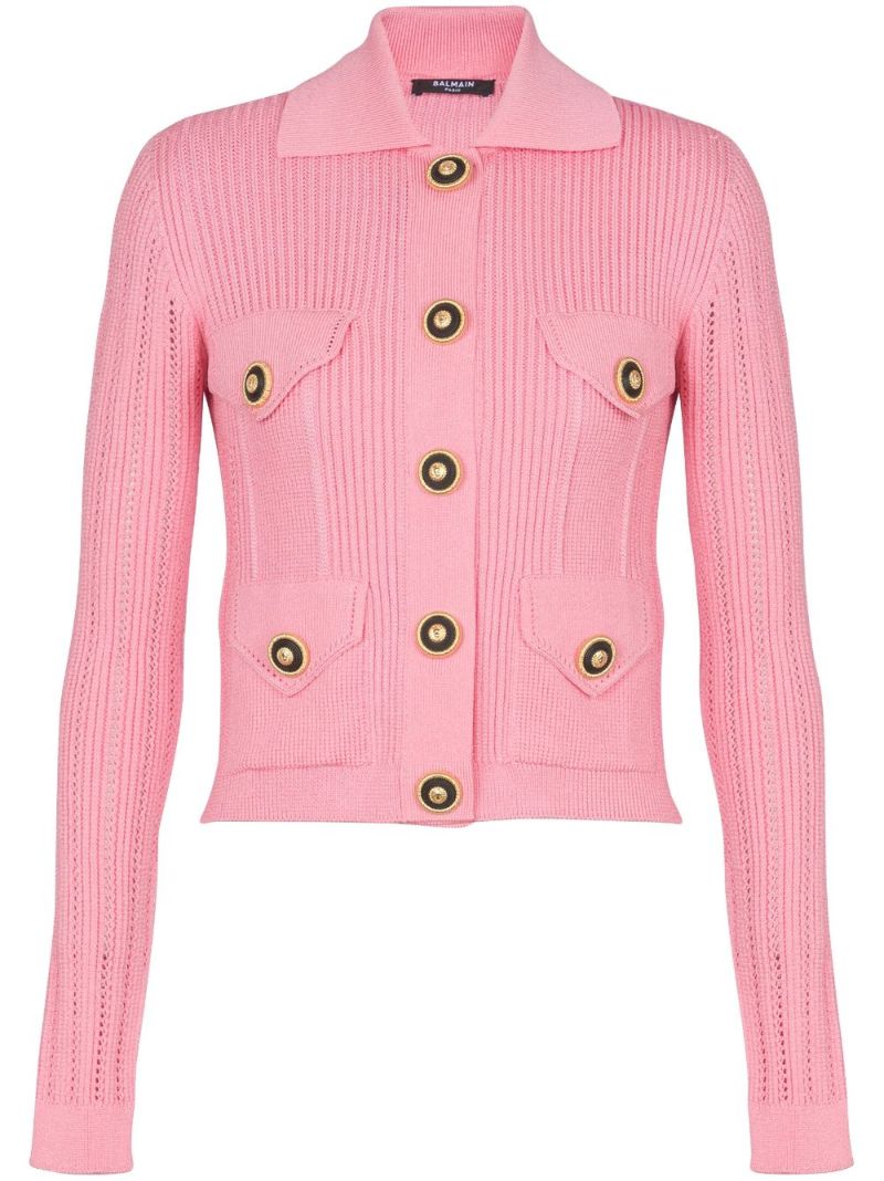Logo-embroidered Cardigan