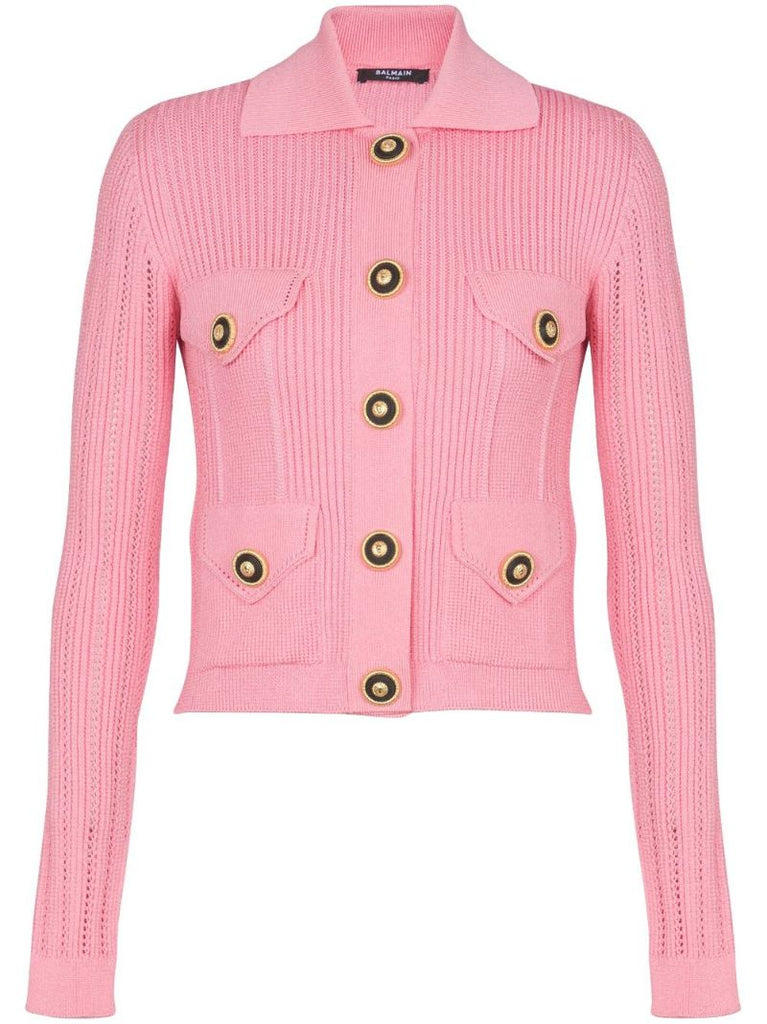 Logo-embroidered Cardigan