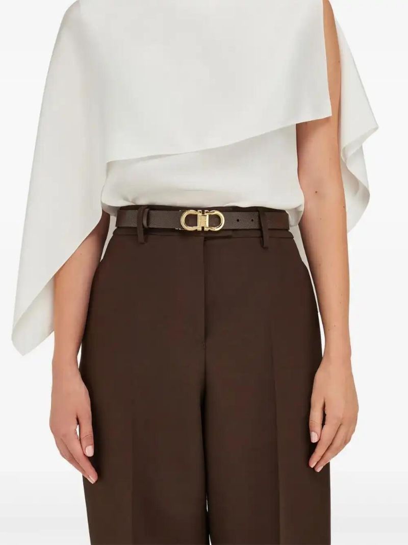 Brown Gancini-buckle Belt