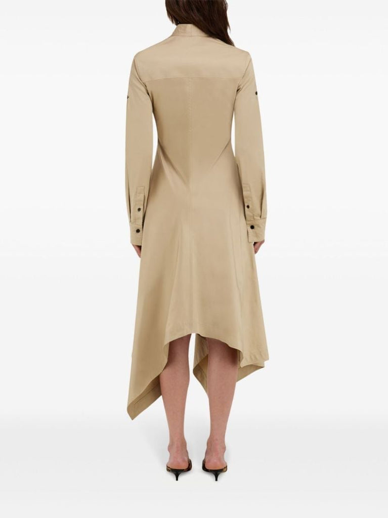 Handkerchief-hem Shirt Dress
