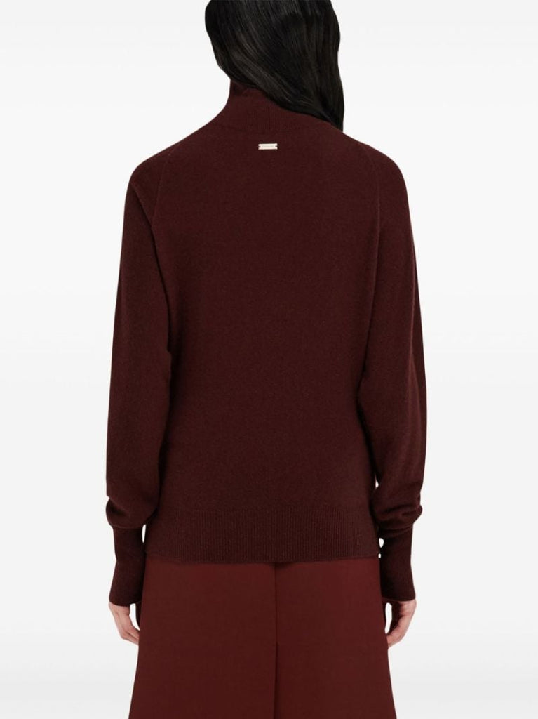 Red Knitted Cut-out Sweater