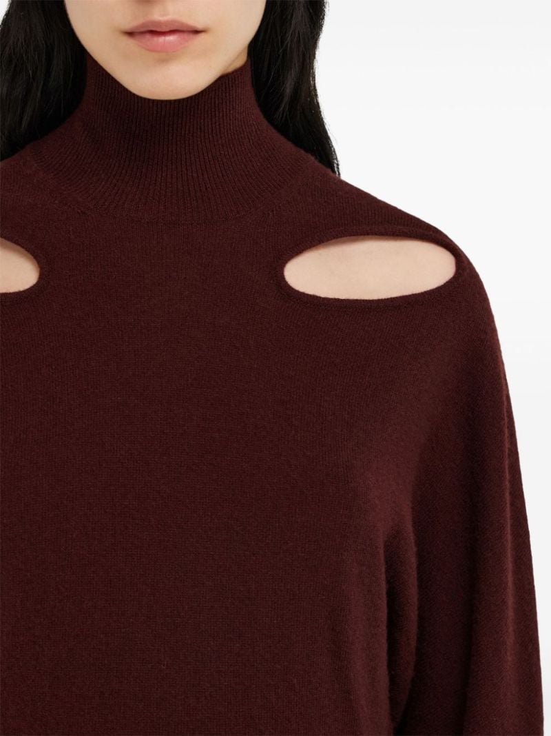 Red Knitted Cut-out Sweater