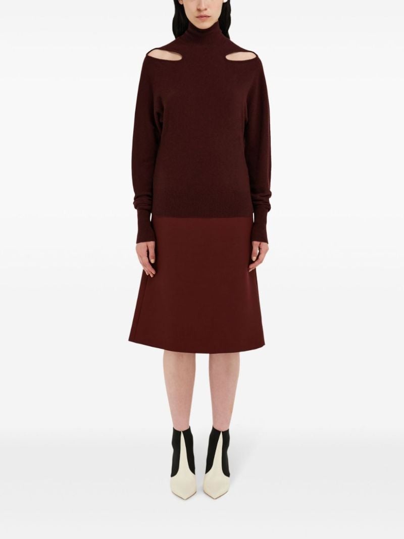Red Knitted Cut-out Sweater