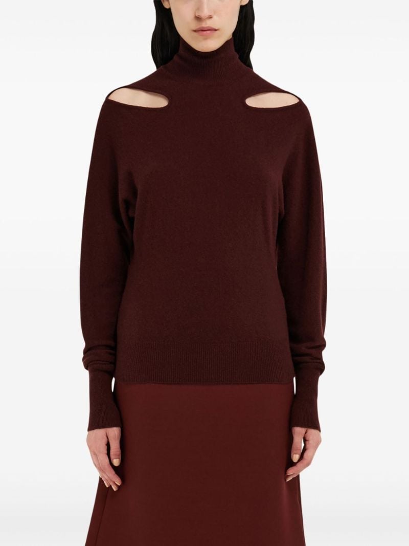Red Knitted Cut-out Sweater
