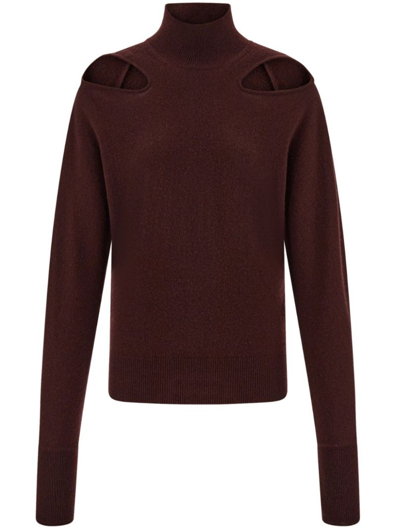 Red Knitted Cut-out Sweater