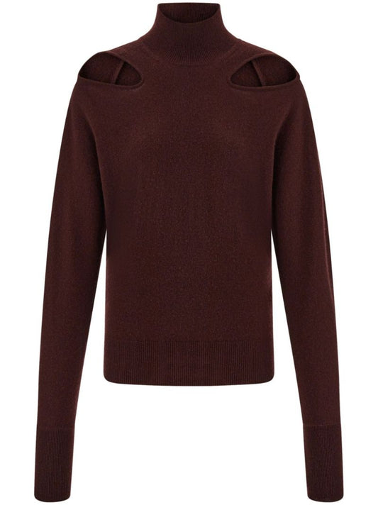 Red Knitted Cut-out Sweater