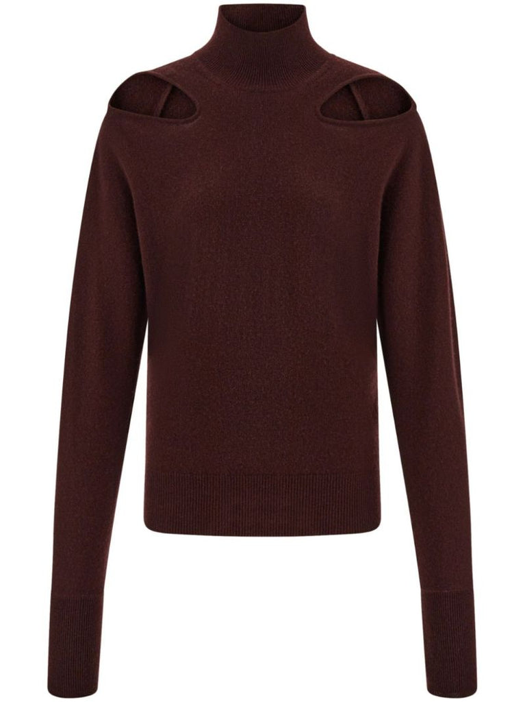 Red Knitted Cut-out Sweater