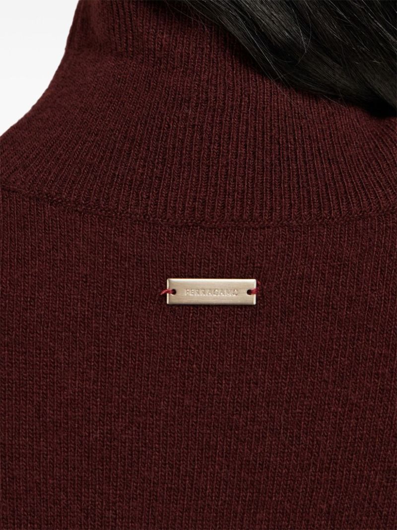 Red Knitted Cut-out Sweater