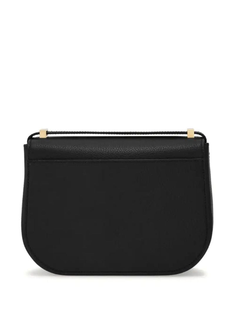 Black Double Gancini Cross Body Bag