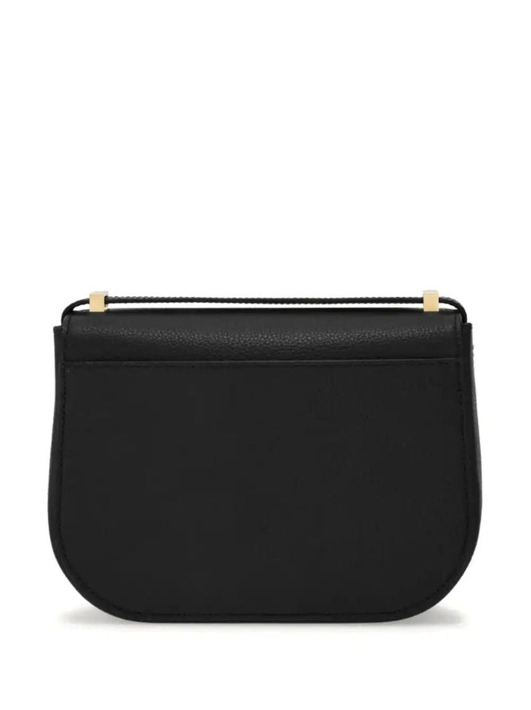 Black Double Gancini Cross Body Bag