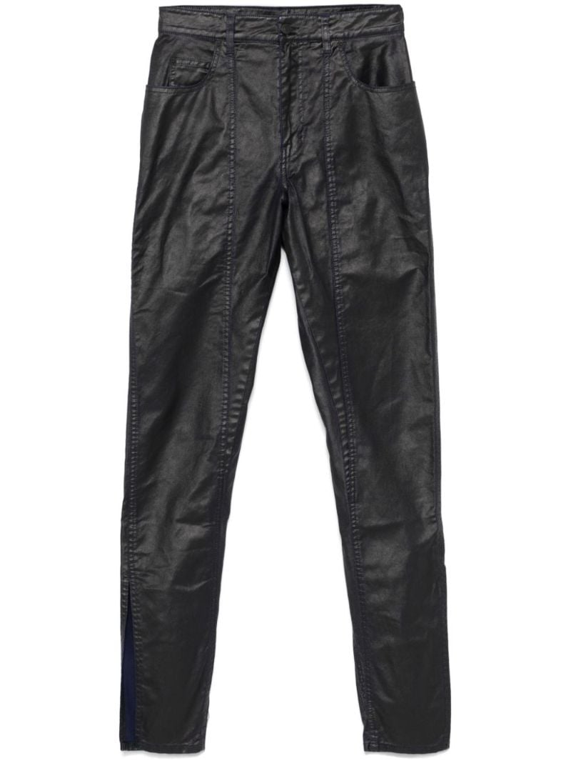Blue Wax-effect Trousers