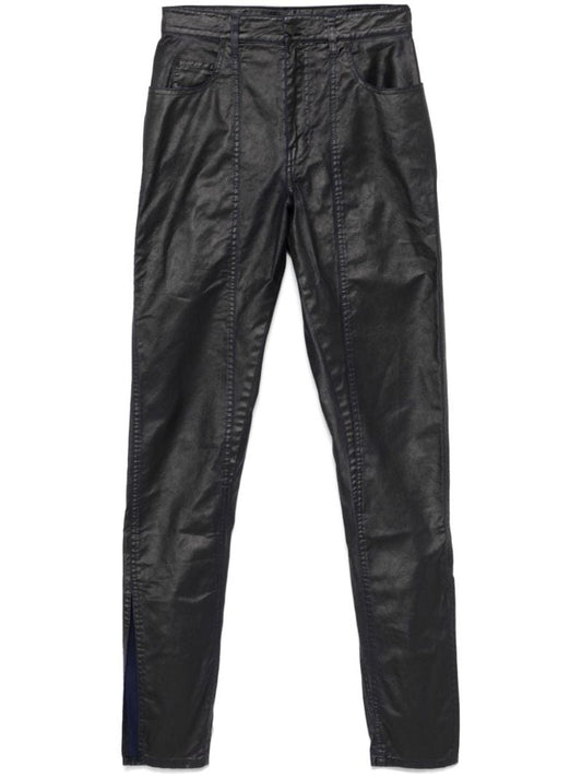Blue Wax-effect Trousers
