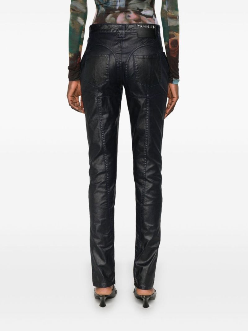 Blue Wax-effect Trousers