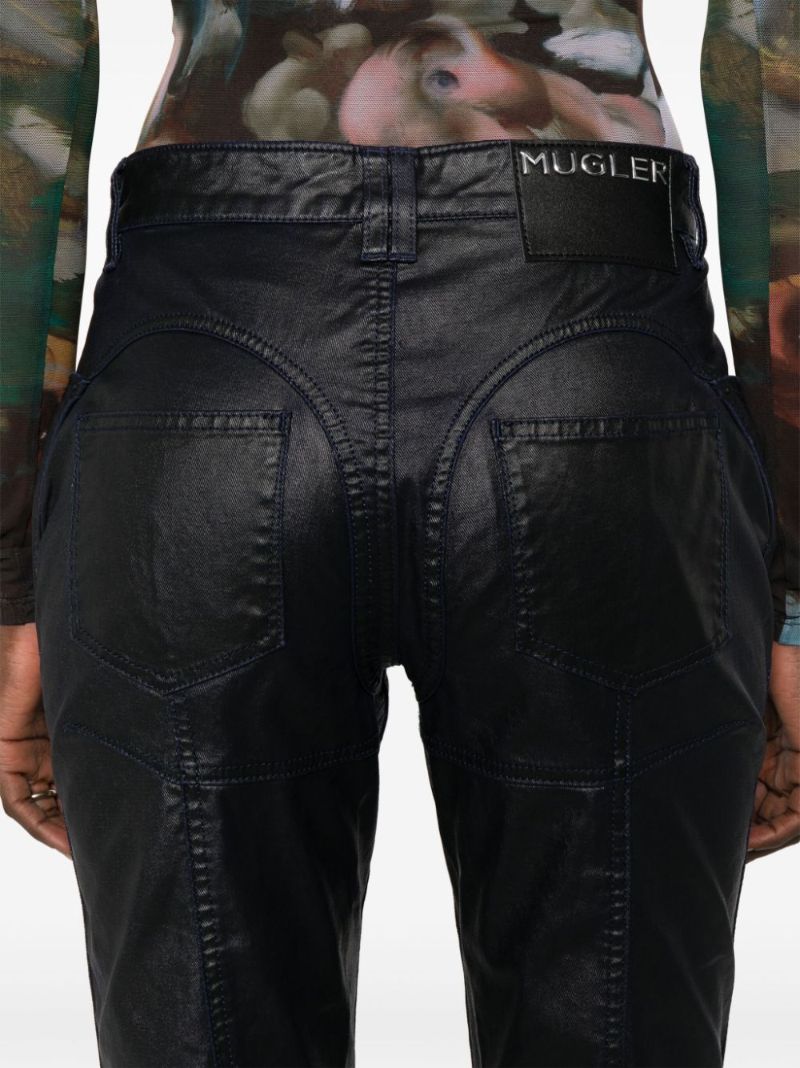 Blue Wax-effect Trousers