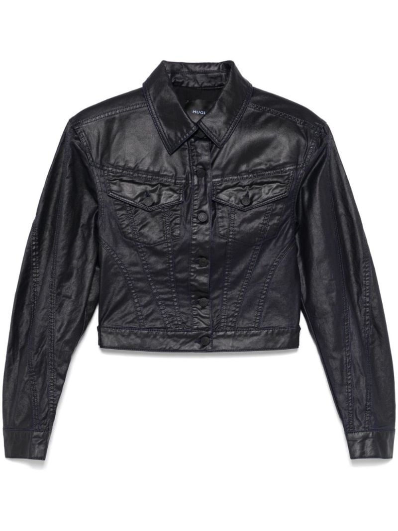 Blue Wax-effect Jacket