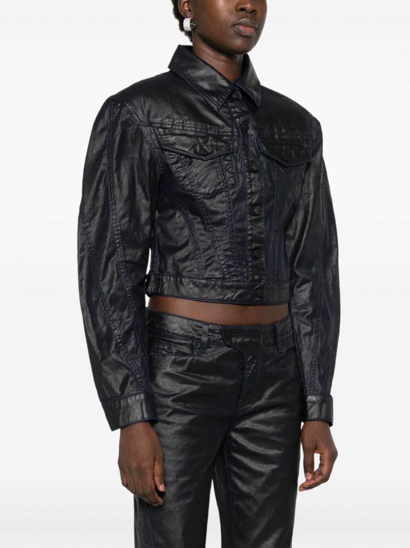 Blue Wax-effect Jacket