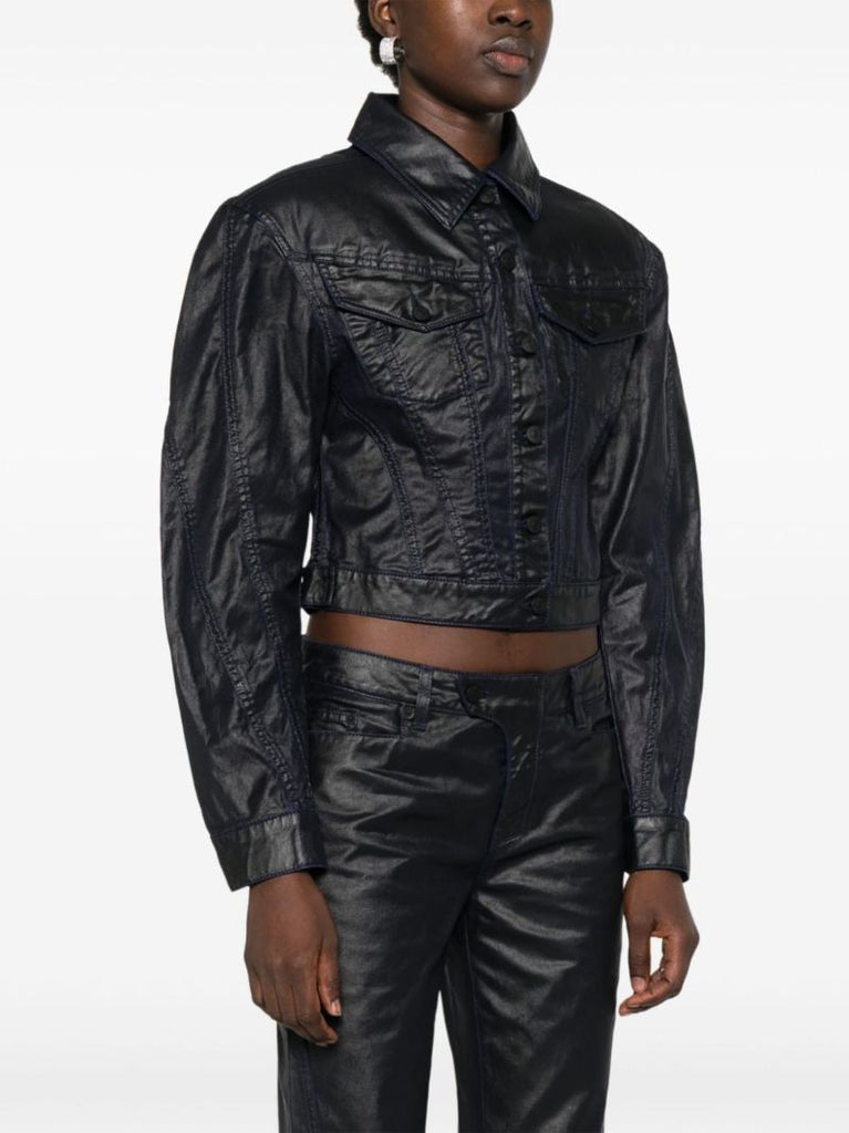 Blue Wax-effect Jacket