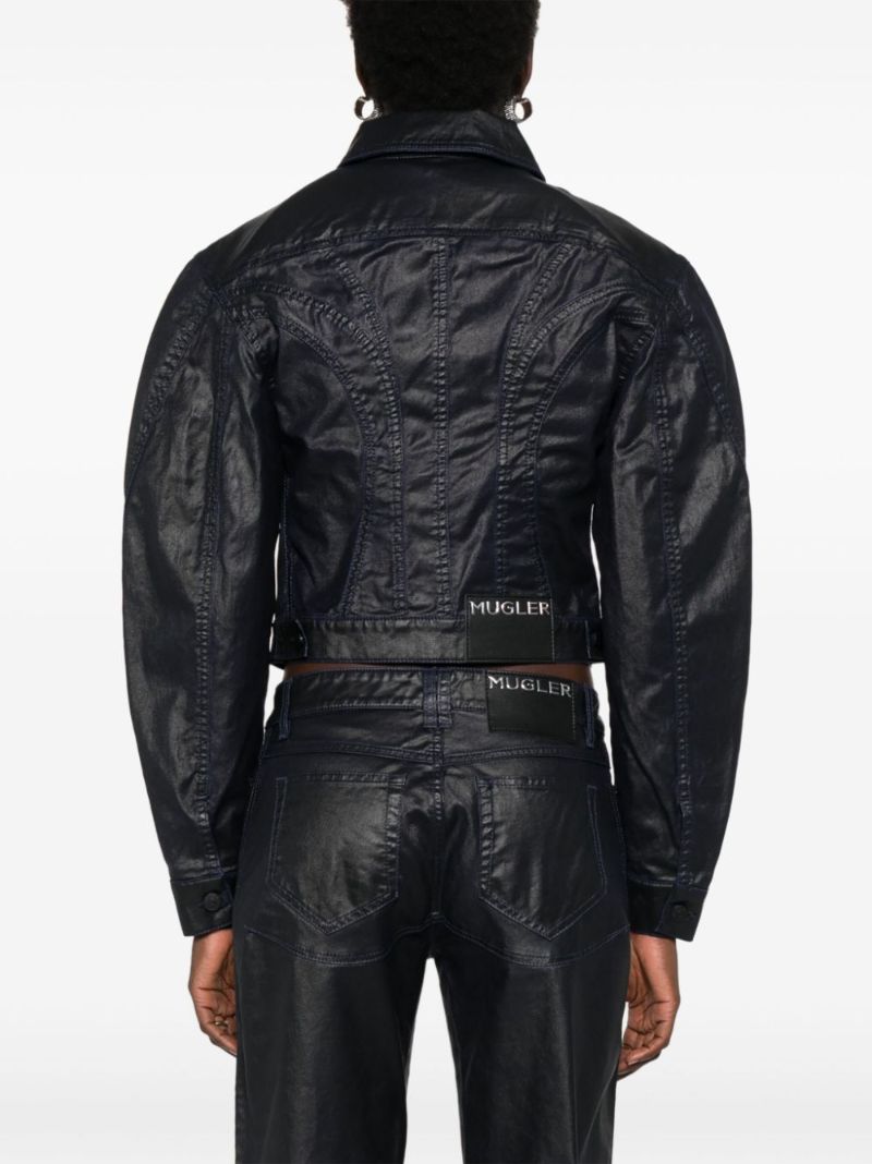 Blue Wax-effect Jacket