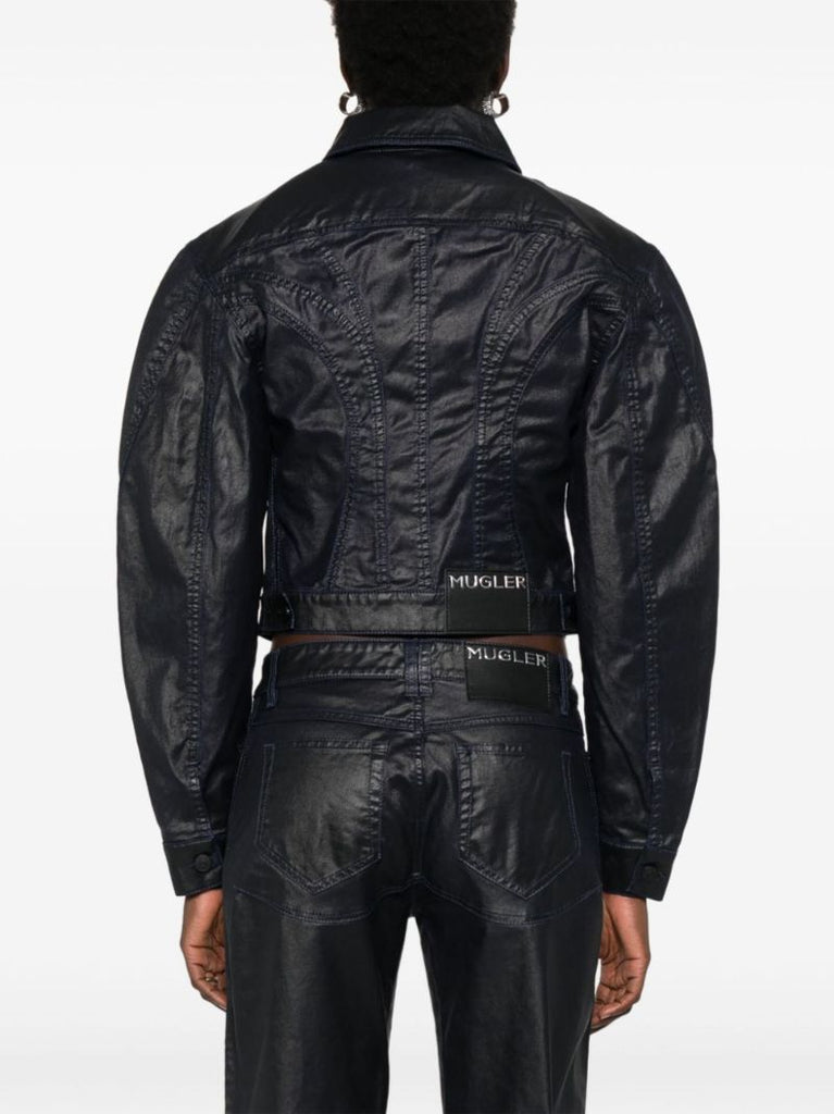 Blue Wax-effect Jacket