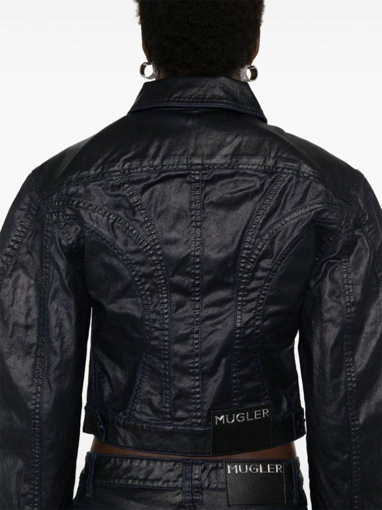 Blue Wax-effect Jacket