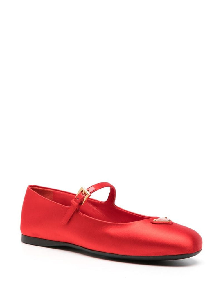 Red Satin Ballet Pumps