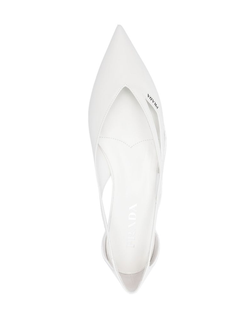 White Cut-out Ballet Pumps