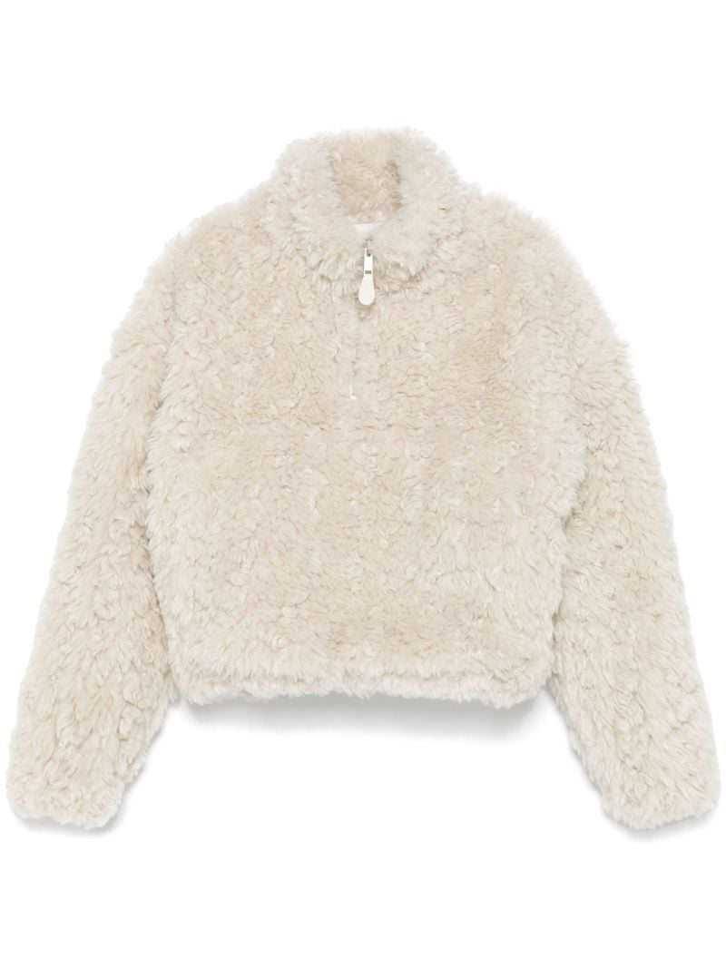 White Faux-fur Jacket